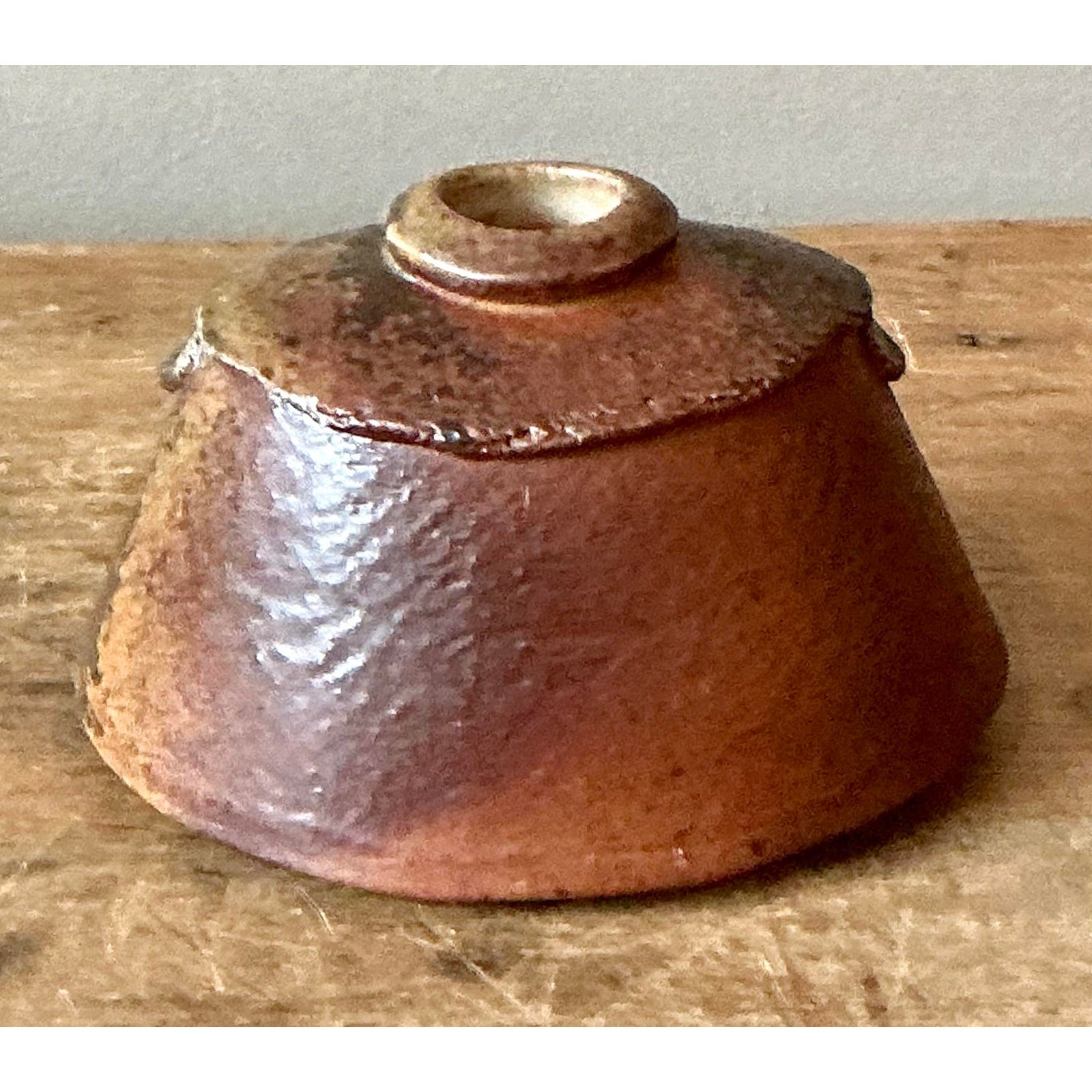 Vintage Boho Original Studio Pottery Vase - Ceramic, 5.5W x 3.5H - Detail view