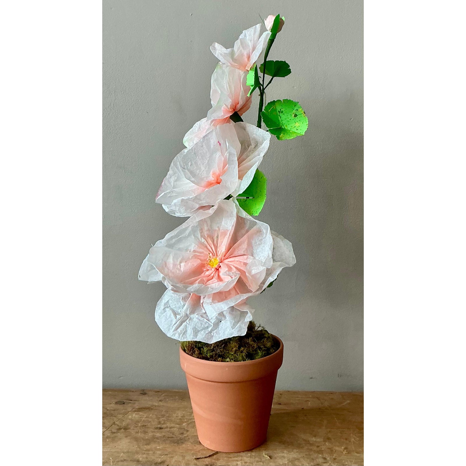 Contemporary Hand-Rolled Paper Flowers - Paper, 9W x 22.5H - Top view