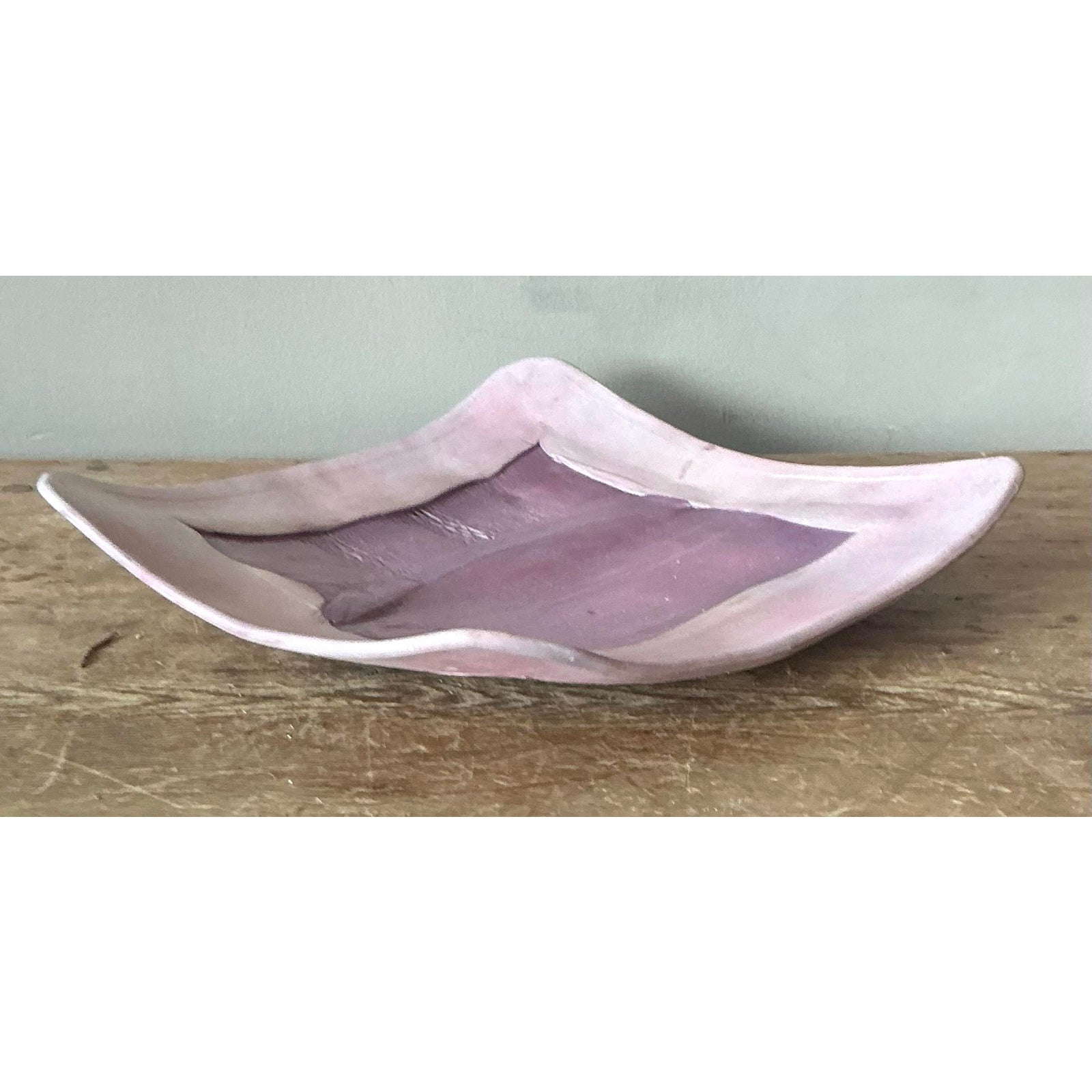 Vintage Boho Original Studio Pottery Tray - Ceramic, 12.25W x 2H - Top view
