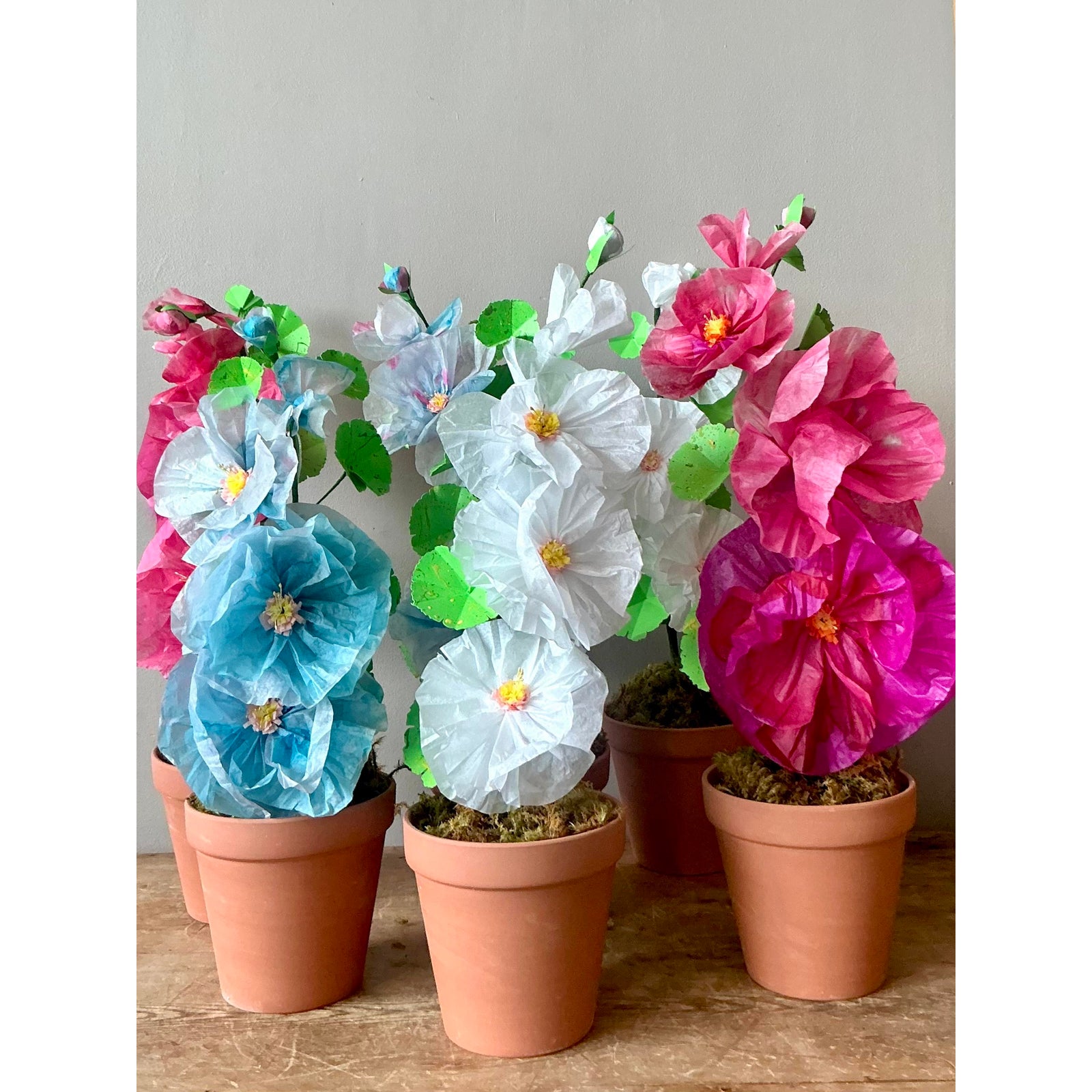 Contemporary Hand-Rolled Paper Flowers - Paper, 9W x 22.6H - Top view