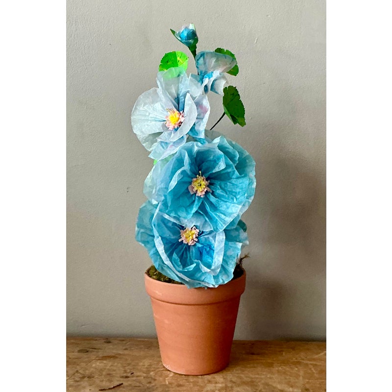 Contemporary Hand Rolled Paper Flowers - Terracotta, 6.5W x 20.5H - Detail view