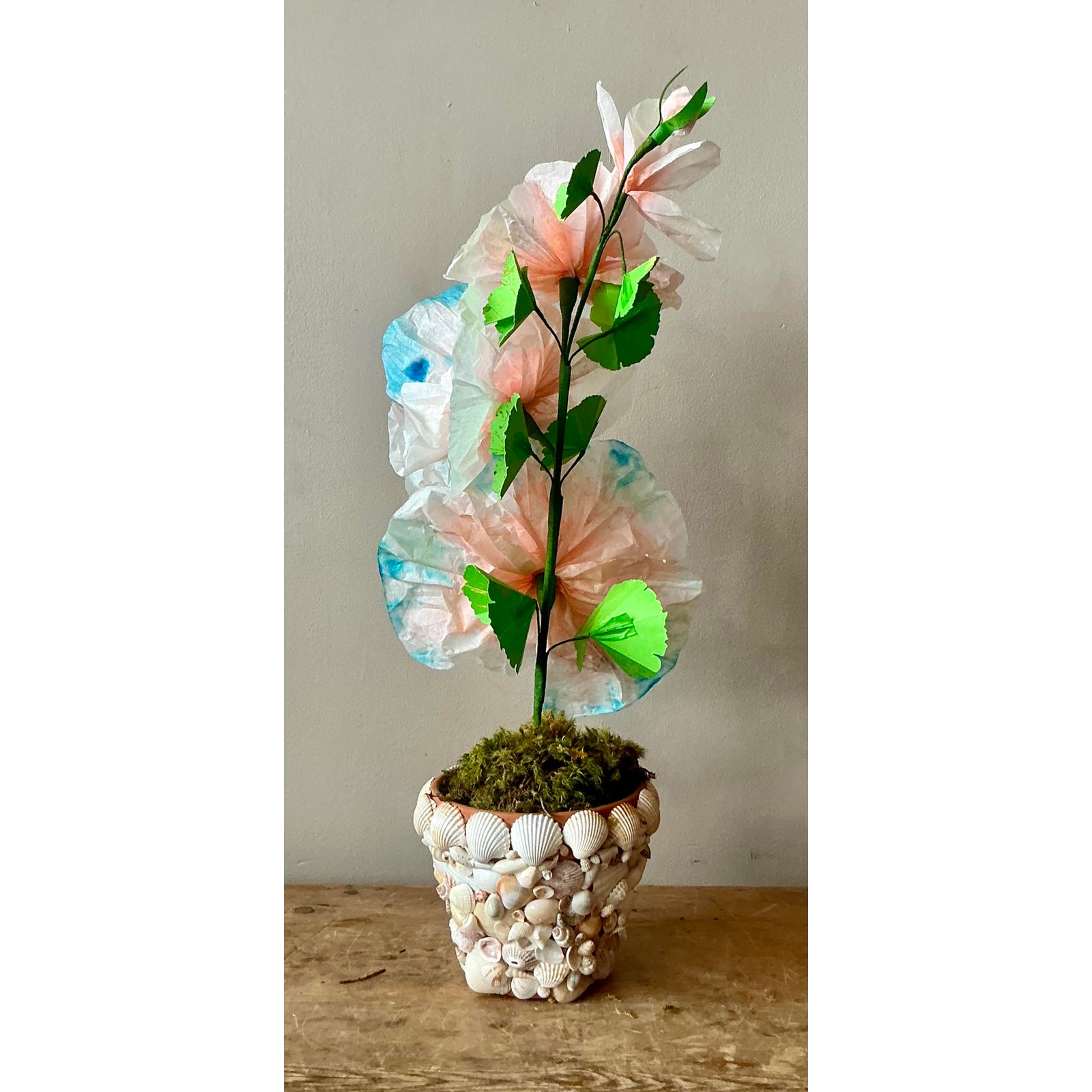 Contemporary Hand Rolled Paper Flowers - Paper, 6.5W x 20.5H - Top view