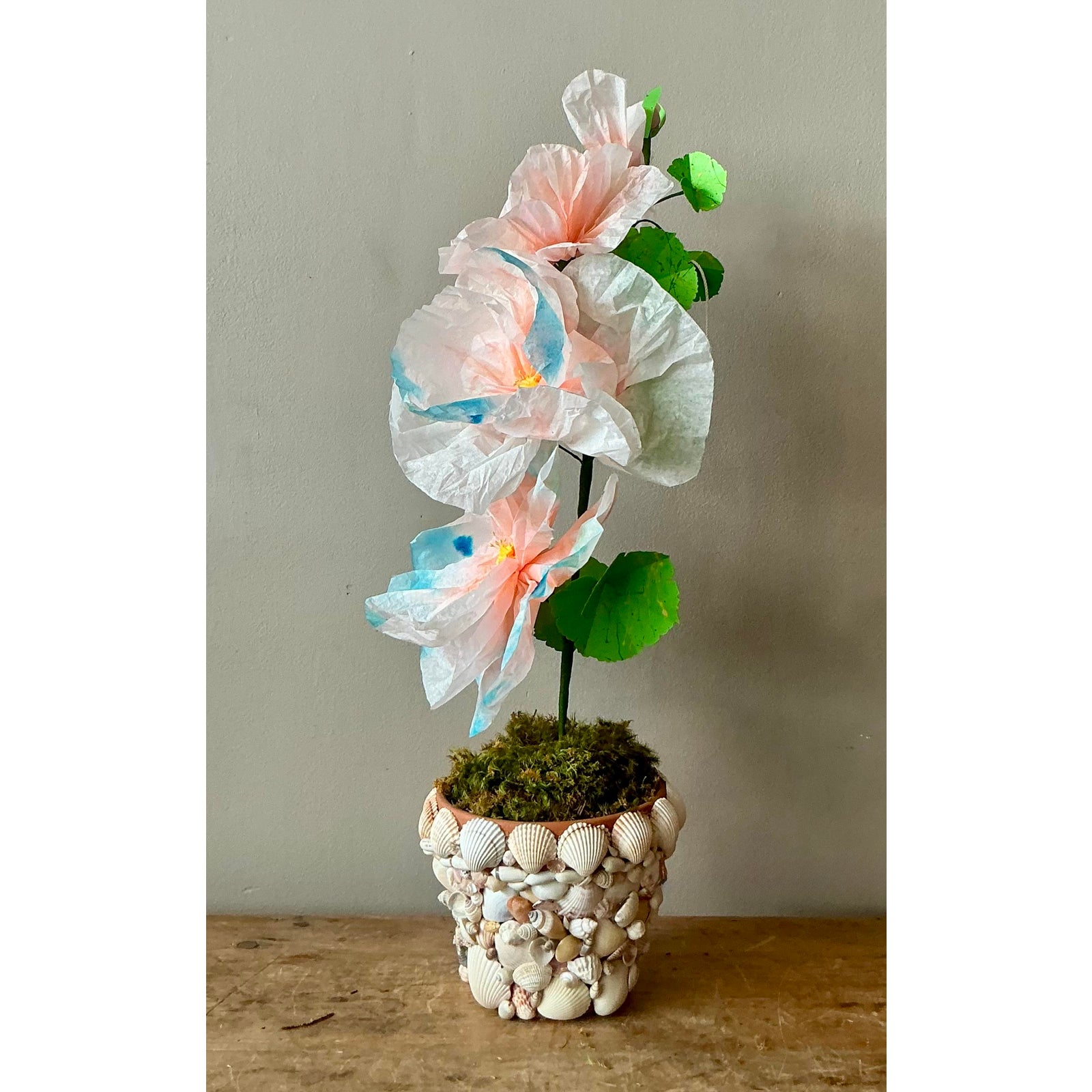 Contemporary Hand Rolled Paper Flowers - Paper, 6.5W x 20.5H - Back view