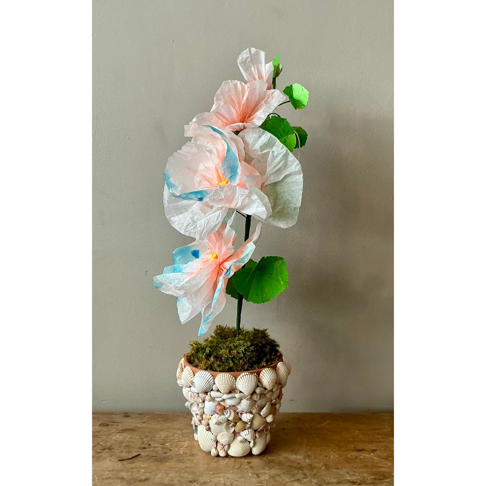 Contemporary Hand Rolled Paper Flowers - Paper, 6.5W x 20.5H - Side view