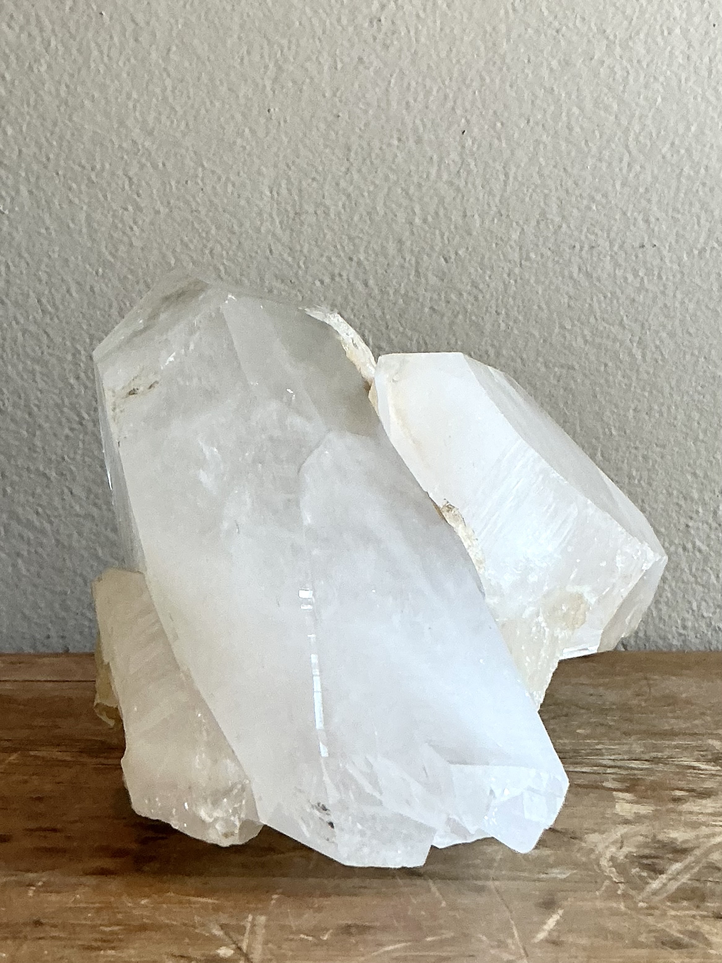 Vintage Boho Large Clear Quartz Point Cluster - Top view