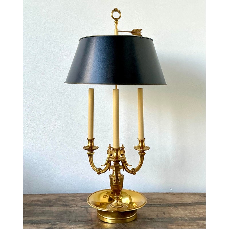 Vintage Regency French Bouillotte Three Arm Lamp - Top view