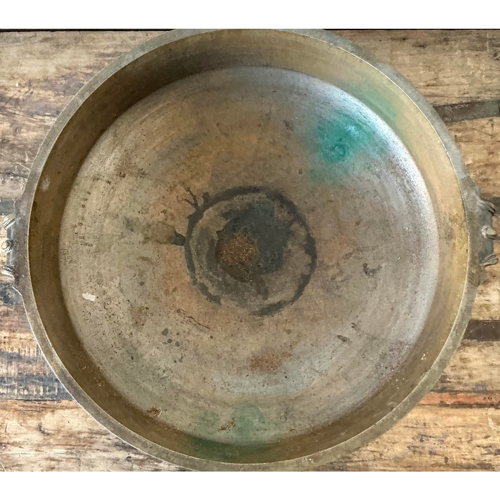 Vintage Boho Bronze Urli Bowl - Top view