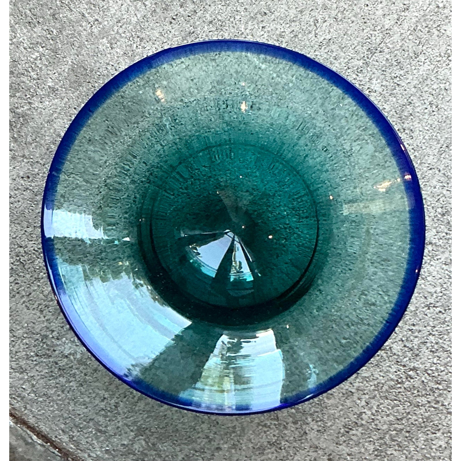 Vintage Boho Blown Glass Bowl - Detail view