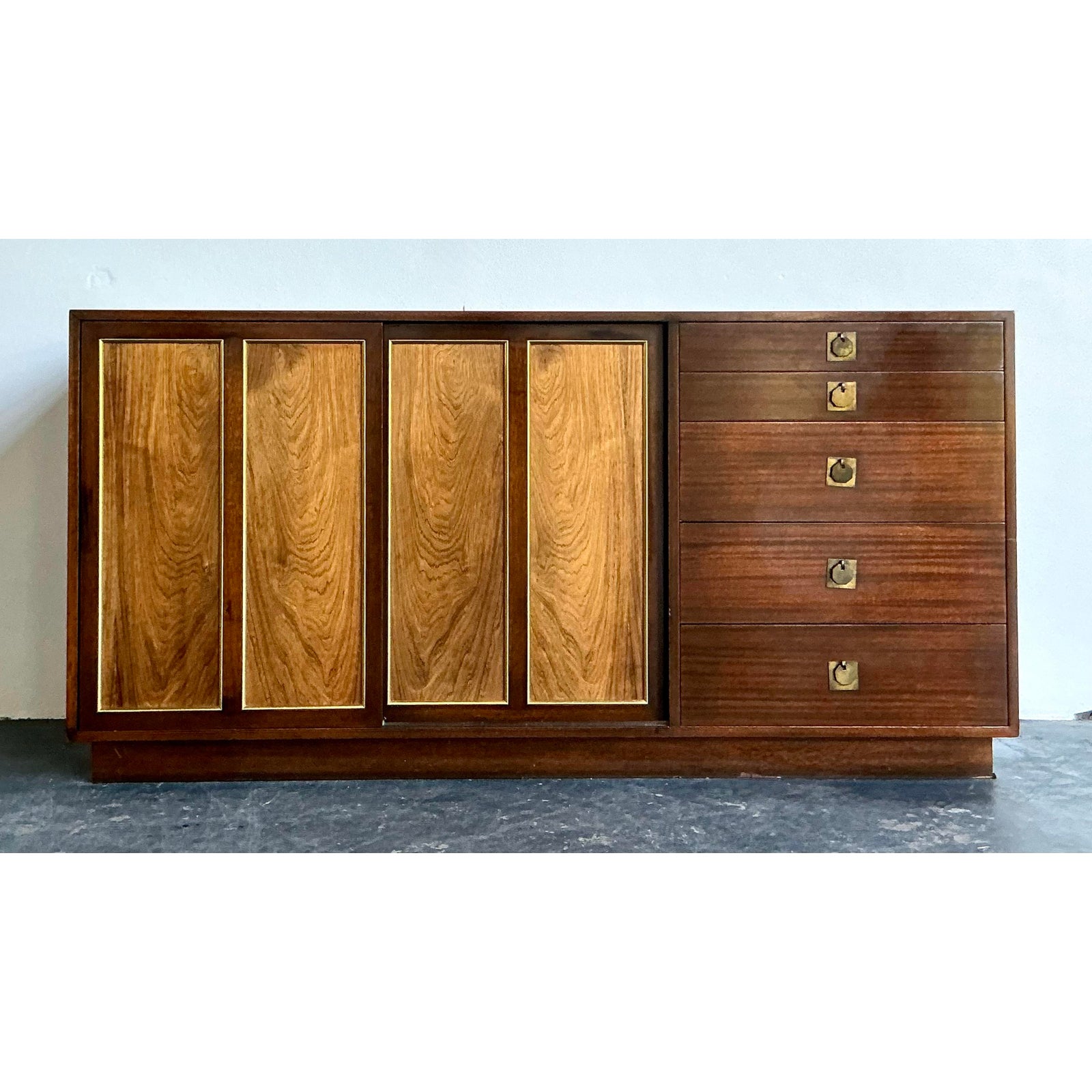 Vintage MCM Harvey Probber Sliding Door Credenza - Back view