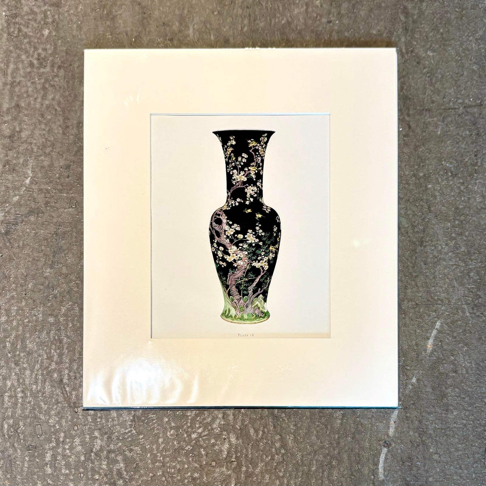 Vintage Boho Chinese Porcelain Vase Print - Top view