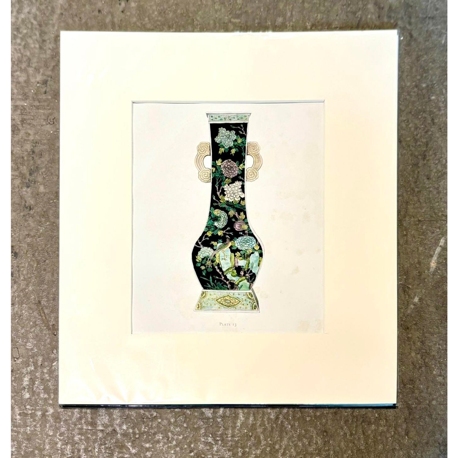 Vintage Boho Chinese Ceramic Print - Detail view