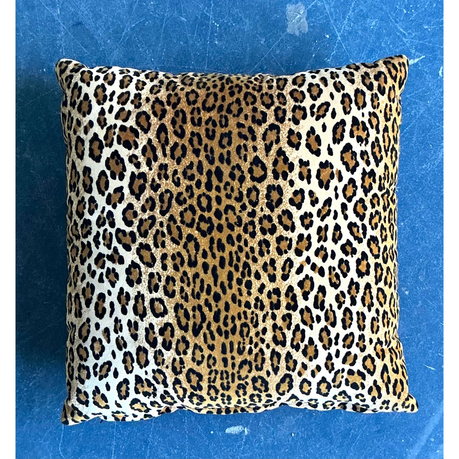Vintage Boho Leopard Velvet Pillow - Side view