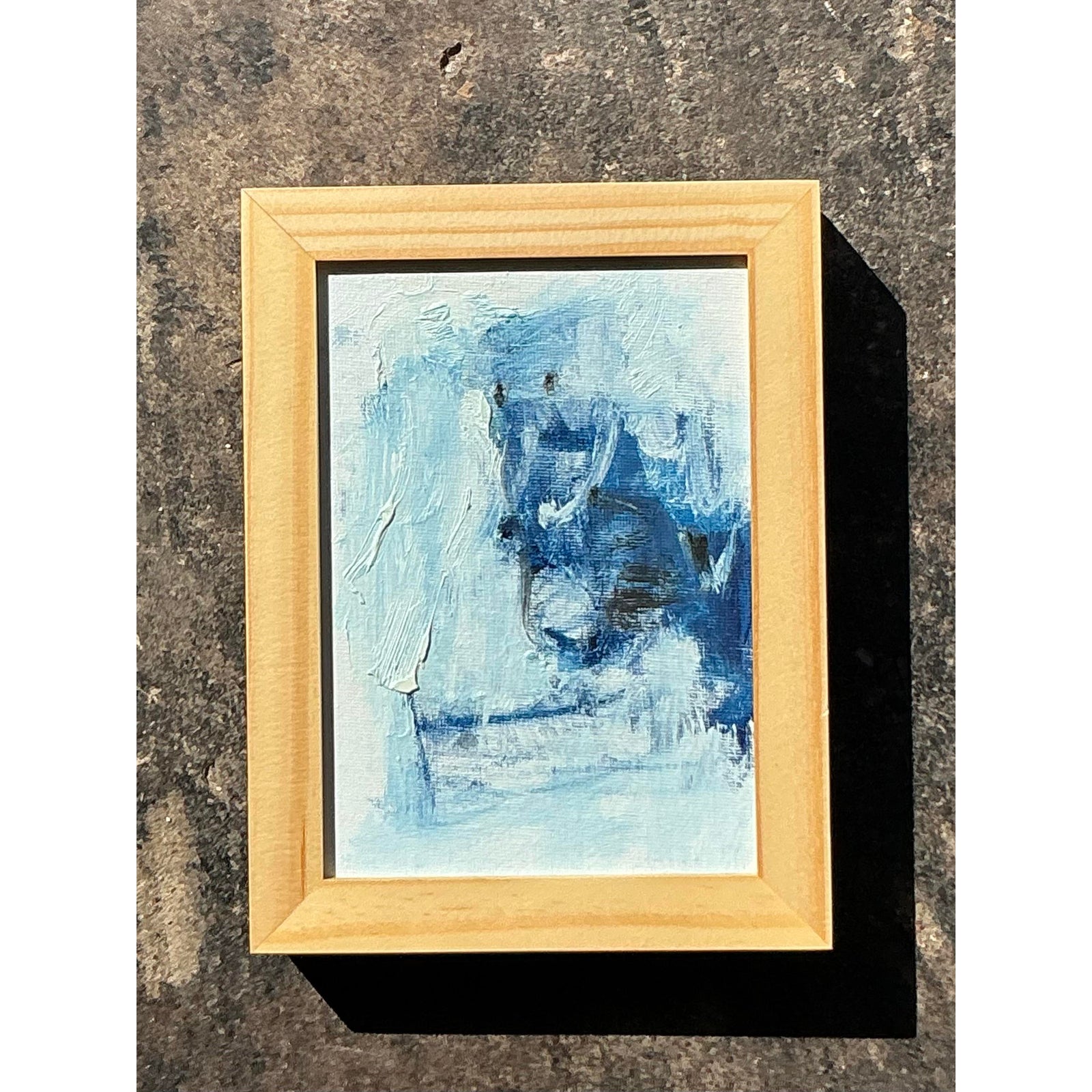 Vintage Original Abstract Oil Painting on Board - Oil Paint, 8.25W x 6.25H - Detail view