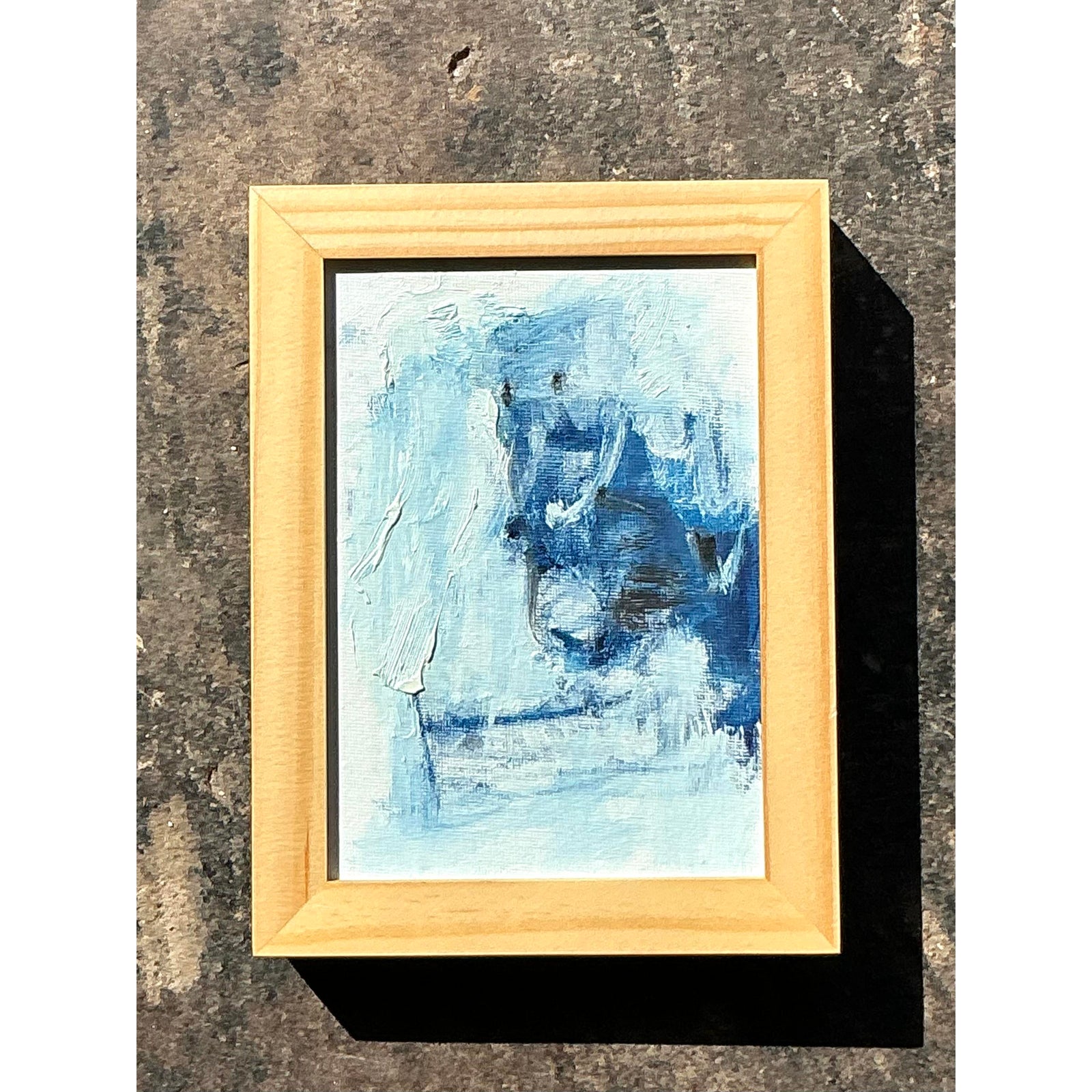 Vintage Original Abstract Oil Painting on Board - Oil Paint, 8.25W x 6.25H - Back view