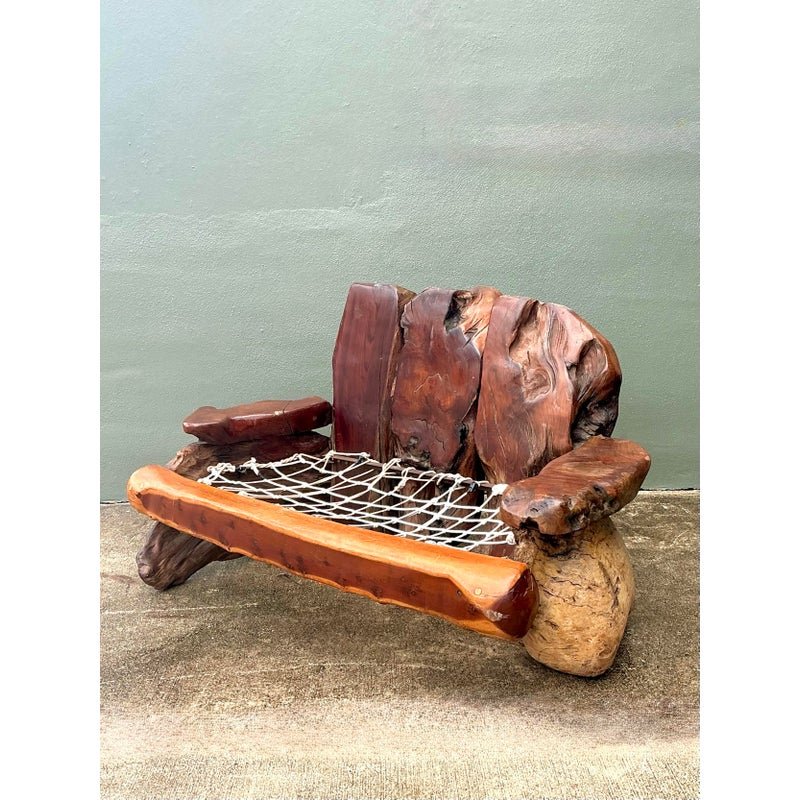 Vintage Redwood Slab Sofa After Darryl Stokes - Side view