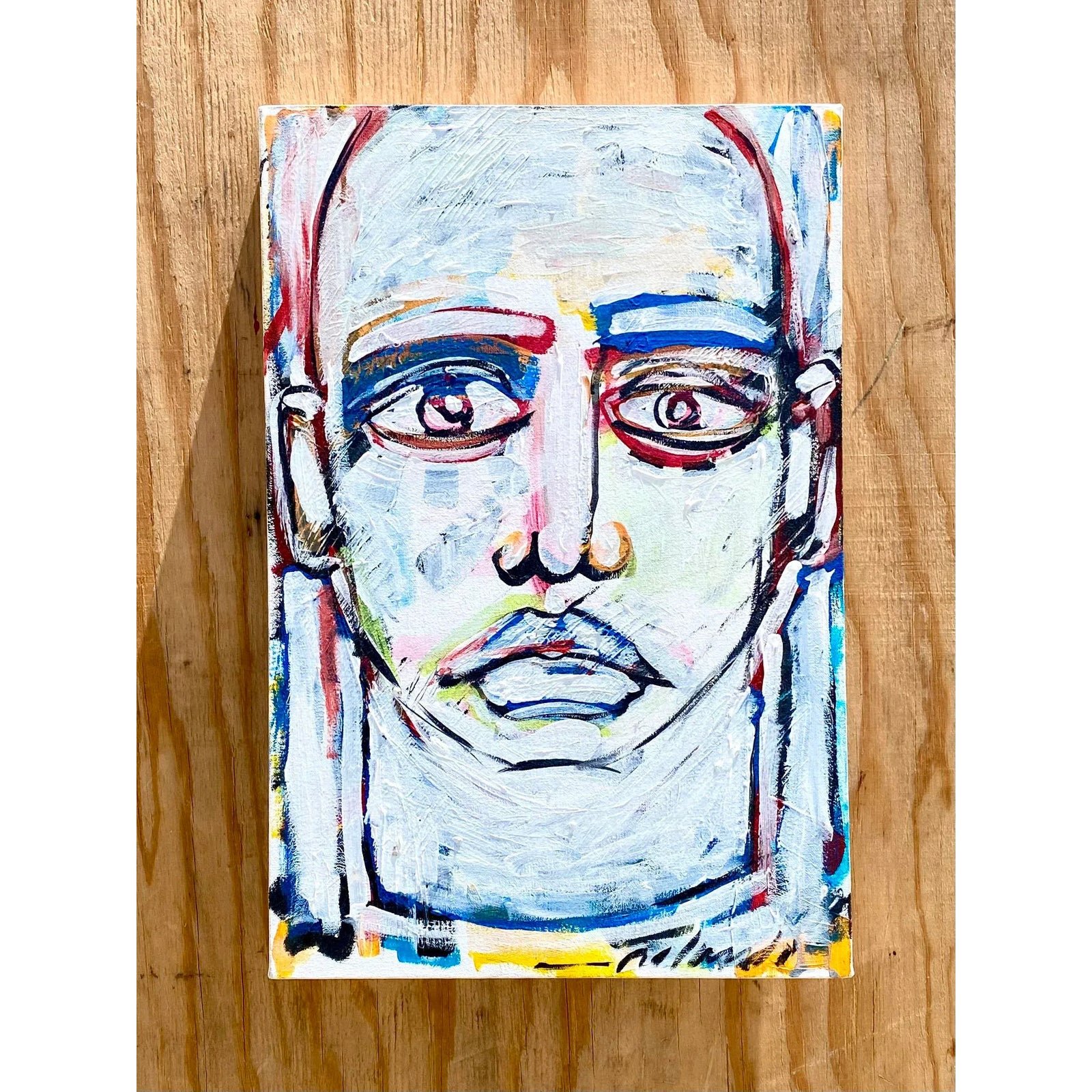 Contemporary Original Abstract Oil Signed Roland - Top view
