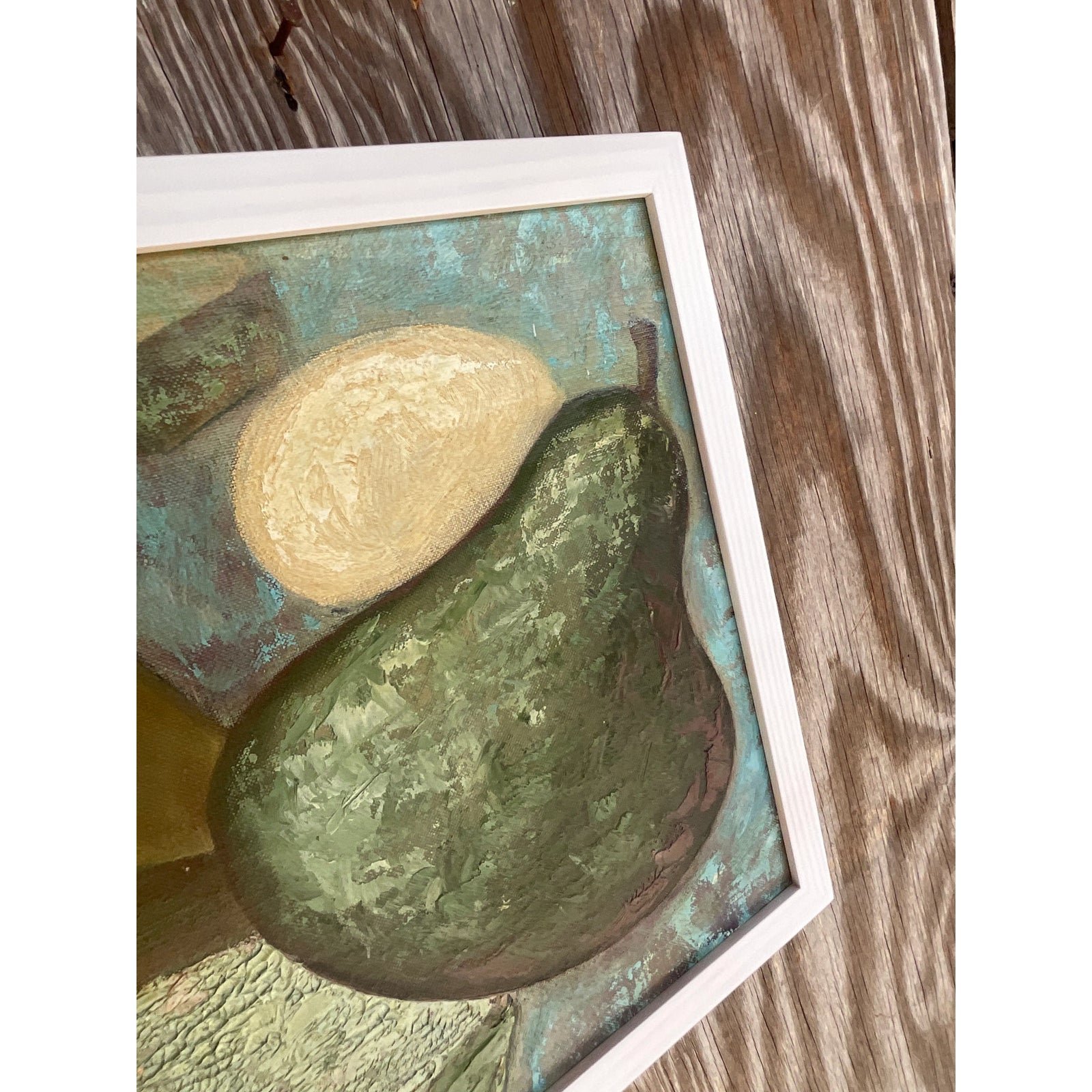 Vintage Boho Abstract Original Oil Painting - Side view
