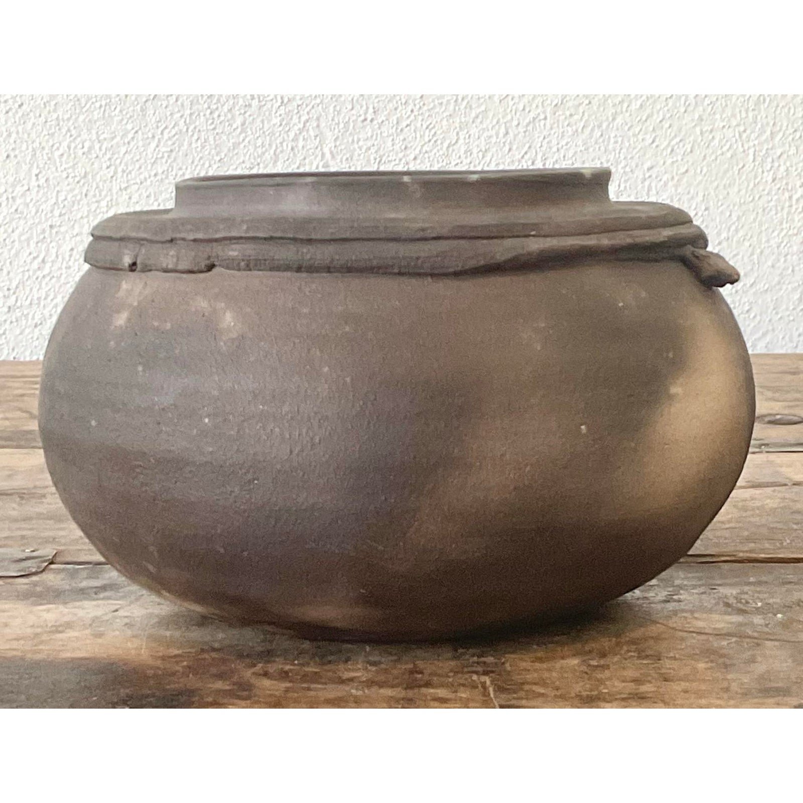 Vintage Original Studio Pottery Matte Glaze Vase - Side view