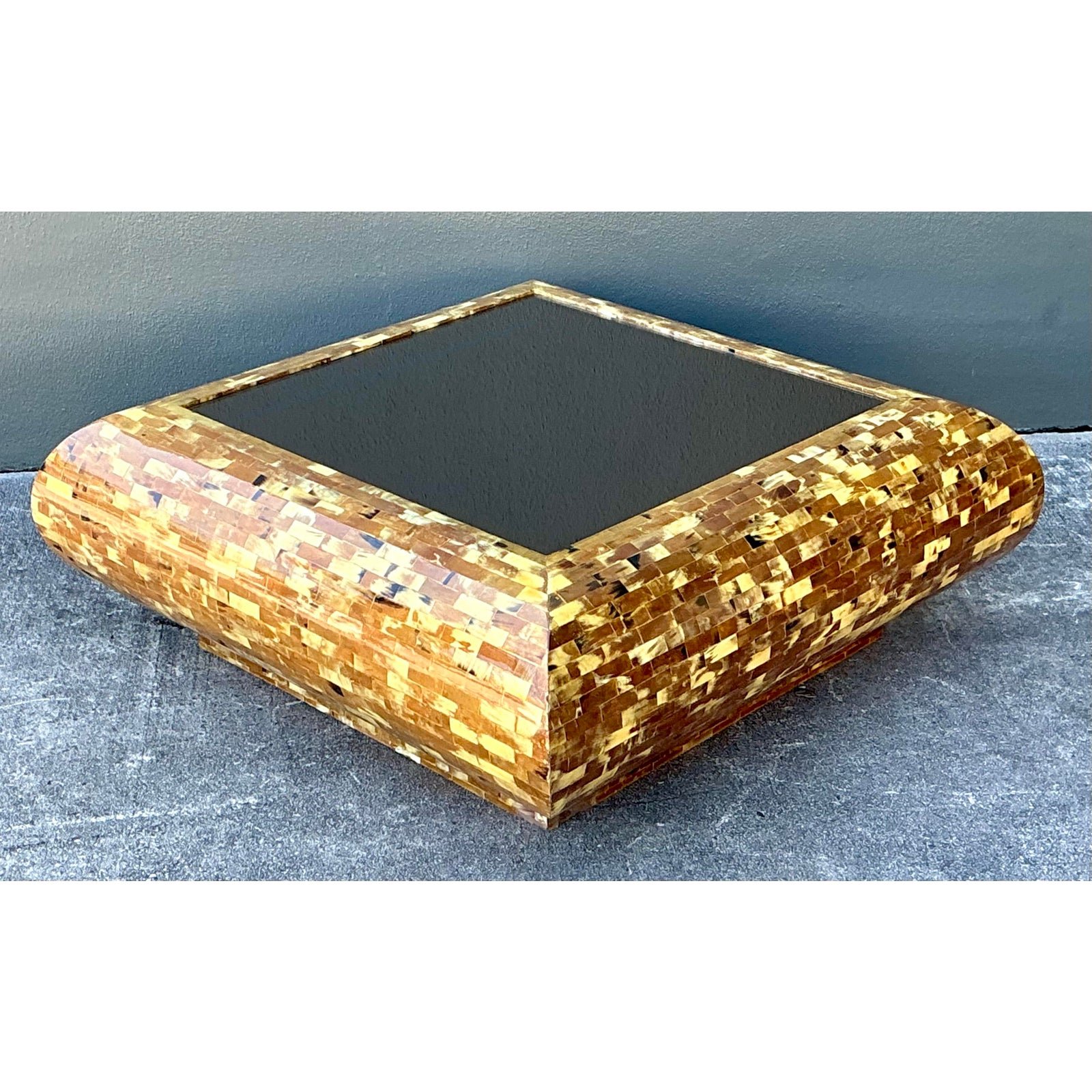 Vintage Tessellated Horn Coffee Table - Back view