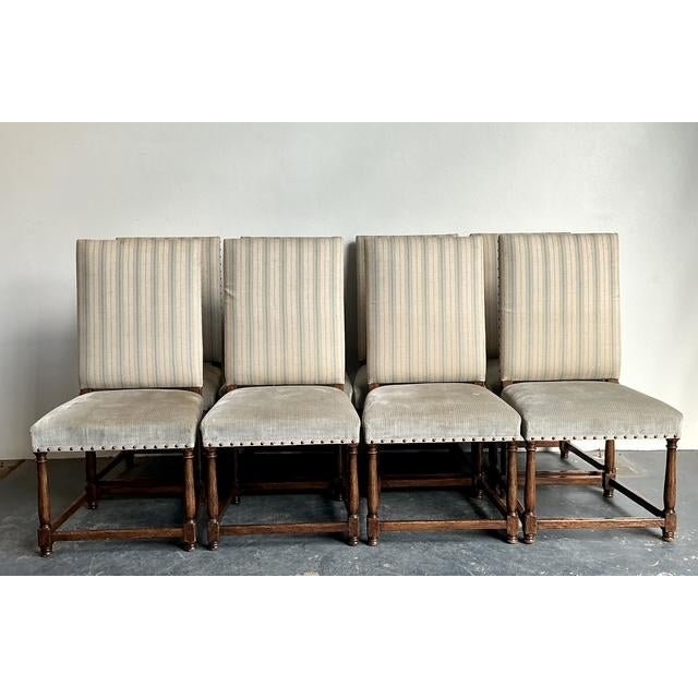 Vintage Dennis and Leen Jacobean Dining Chairs - Set of 8 - Side view