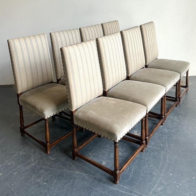 Vintage Dennis and Leen Jacobean Dining Chairs - Set of 8 - Detail view