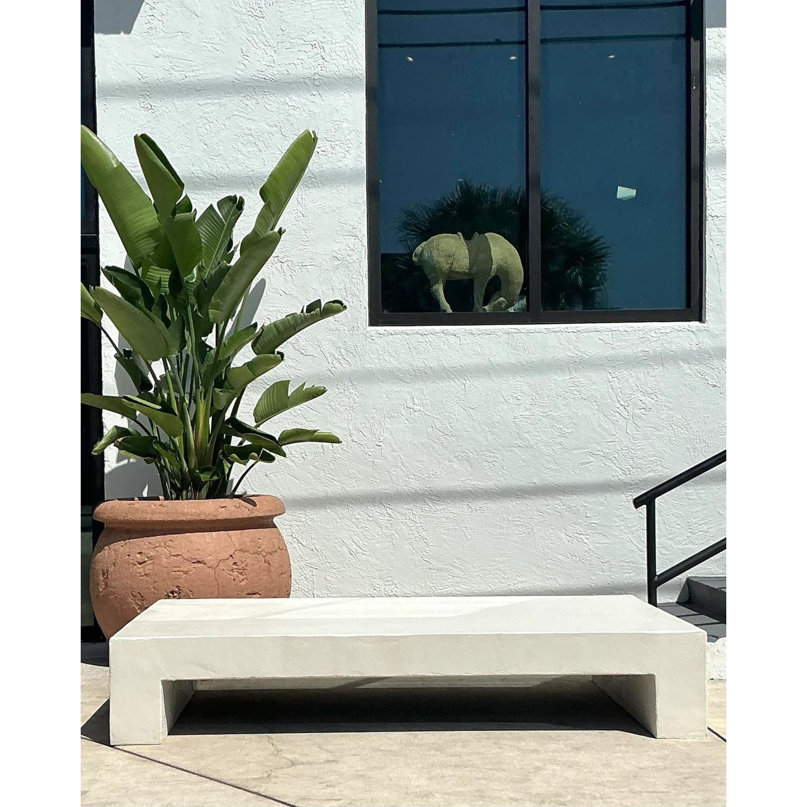 Boho Monumental Textured Concrete Coffee Table - Detail view