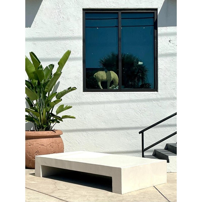 Boho Monumental Textured Concrete Coffee Table - Top view