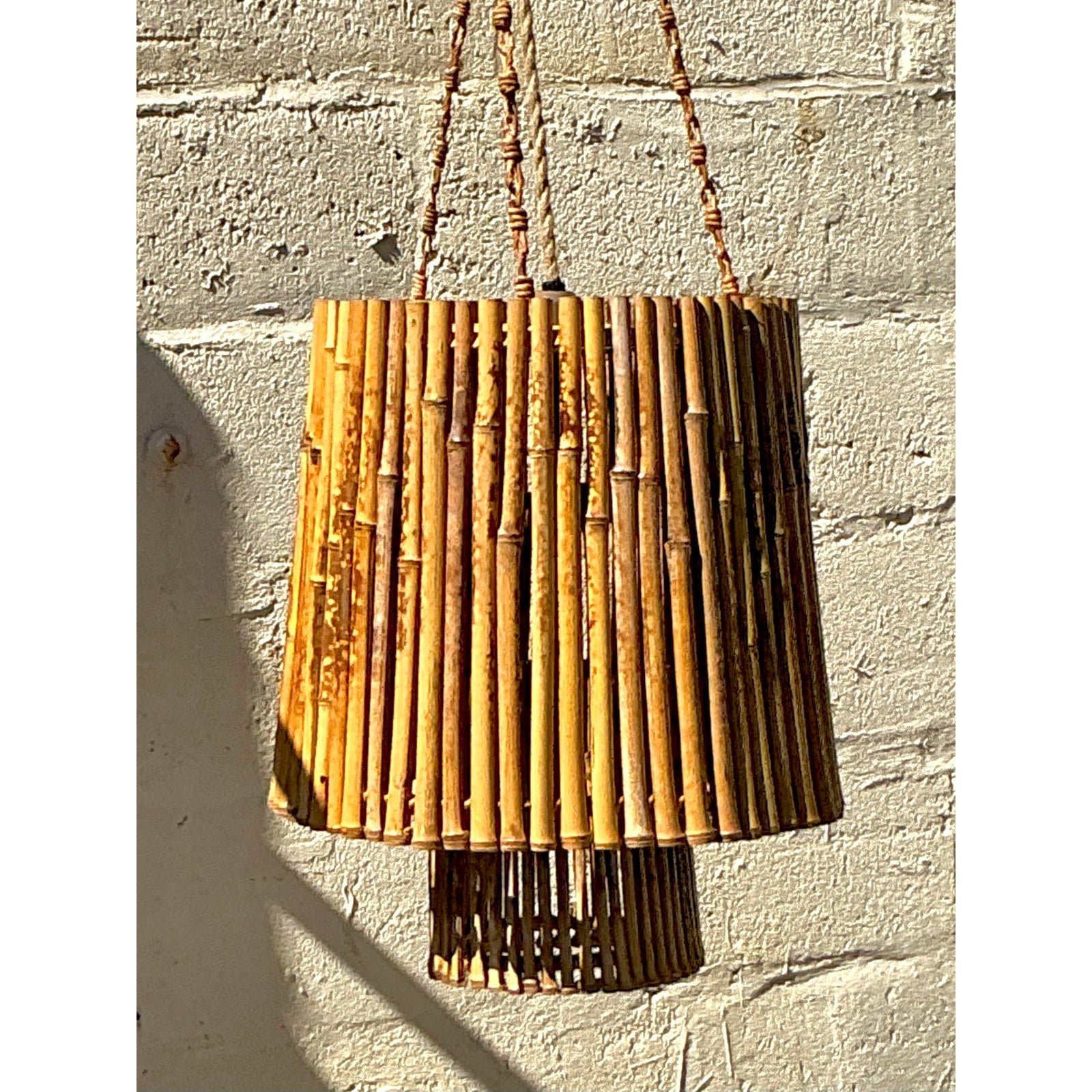 Vintage Coastal Bamboo Pendant - Side view