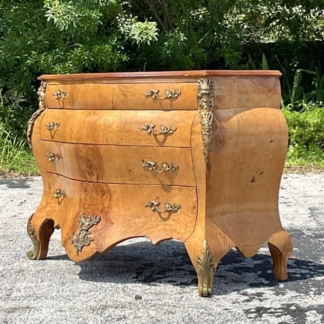 Vintage Regency Burl and Ormolu Commode - Detail view