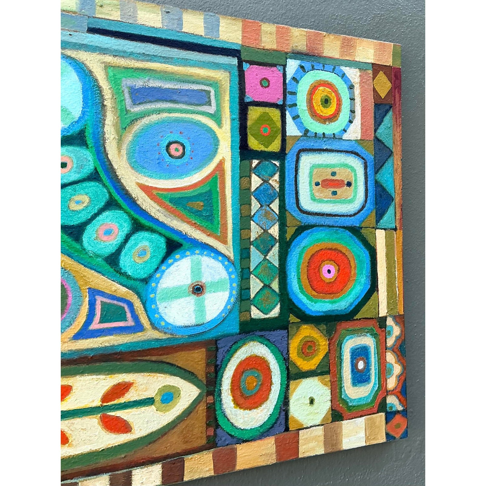 Vintage Original Abstract Oil Painting on Canvas - Canvas, 30.25W x 40H - Side view