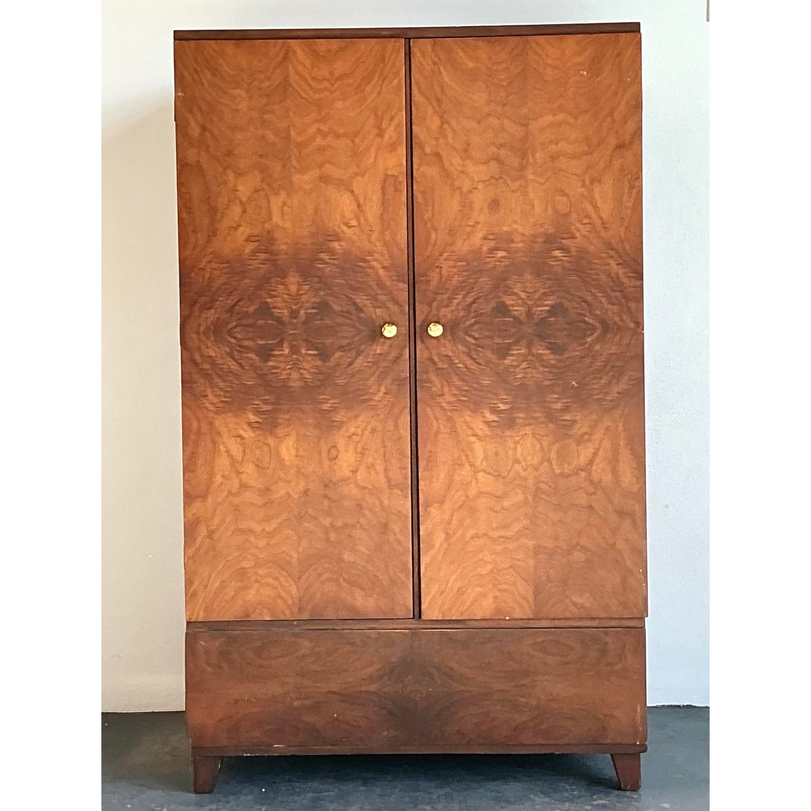 Vintage Burl Wood Armoire - Top view