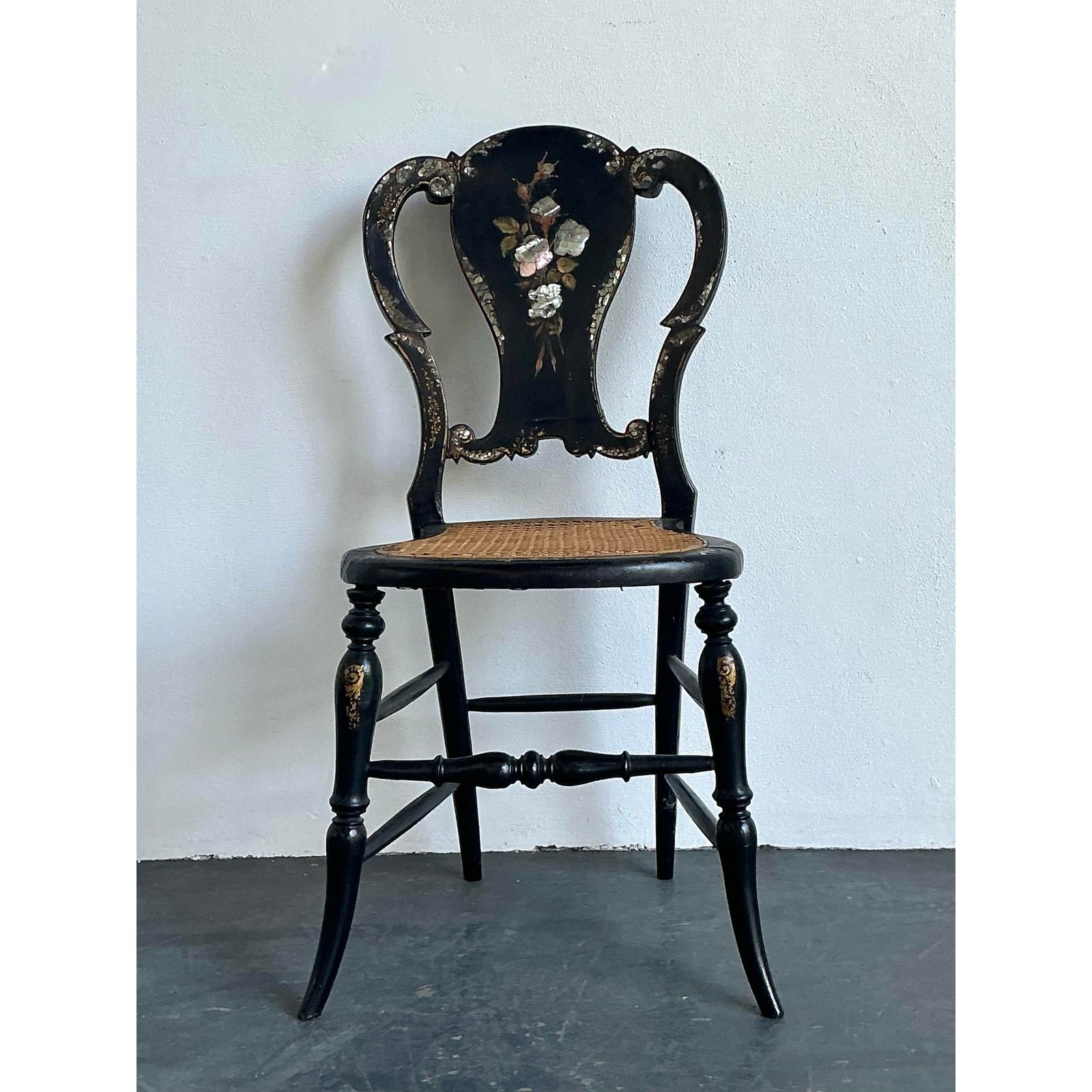Vintage Paper Mache Inlay Chair - Shell, 17.5W x 33.25H - Top view