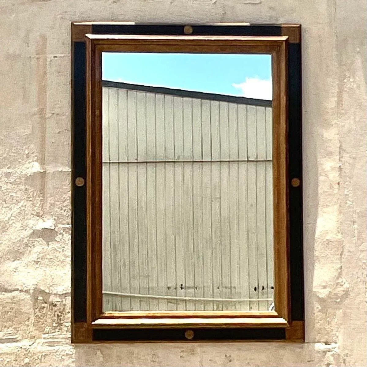 Vintage Regency Gilt Tipped Mirror - Mirrored Glass, 32W x 44H - Detail view