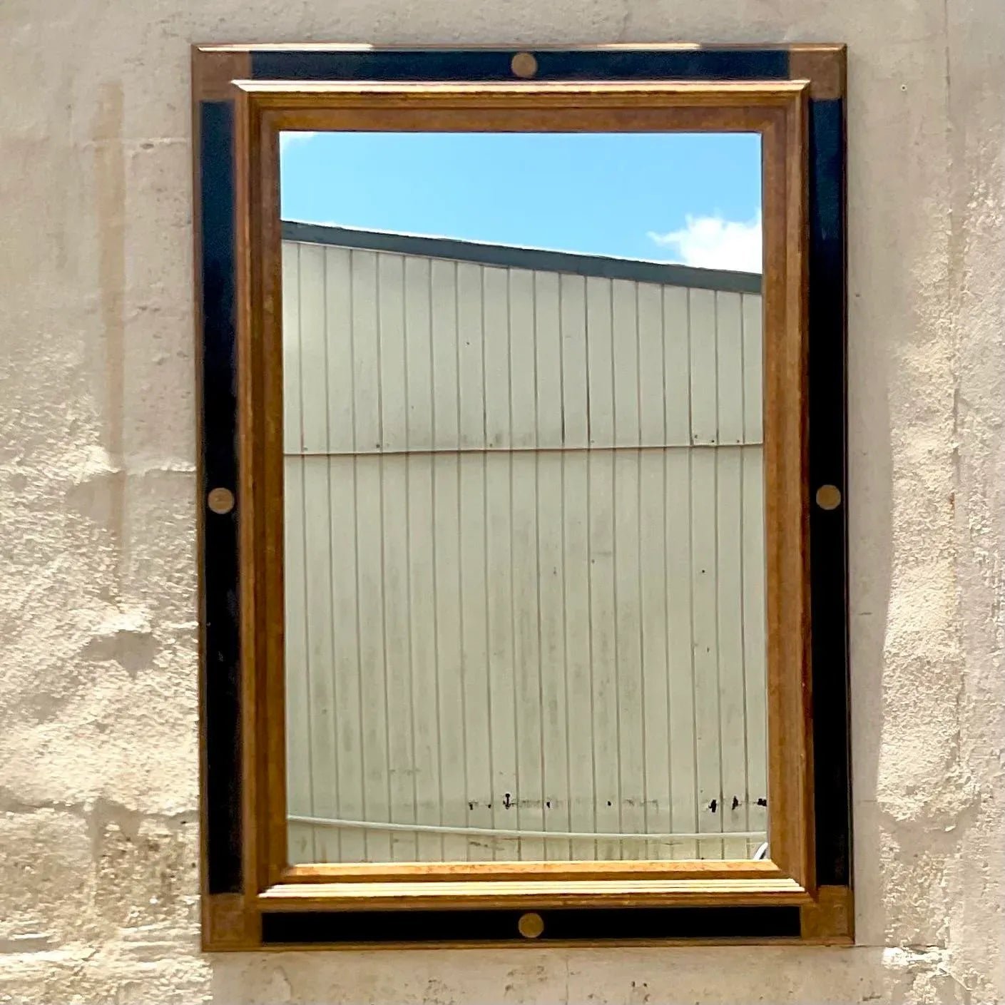 Vintage Regency Gilt Tipped Mirror - Mirrored Glass, 32W x 44H - Top view