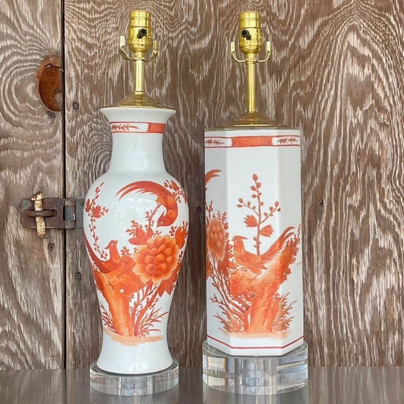 Vintage Regency Chinoiserie Lamps - Vintage Regency Chinoiserie Lamps - Set of TwoSet of Two - Detail view