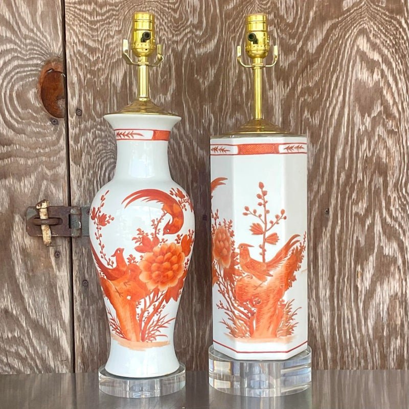 Vintage Regency Chinoiserie Lamps - Vintage Regency Chinoiserie Lamps - Set of TwoSet of Two - Back view