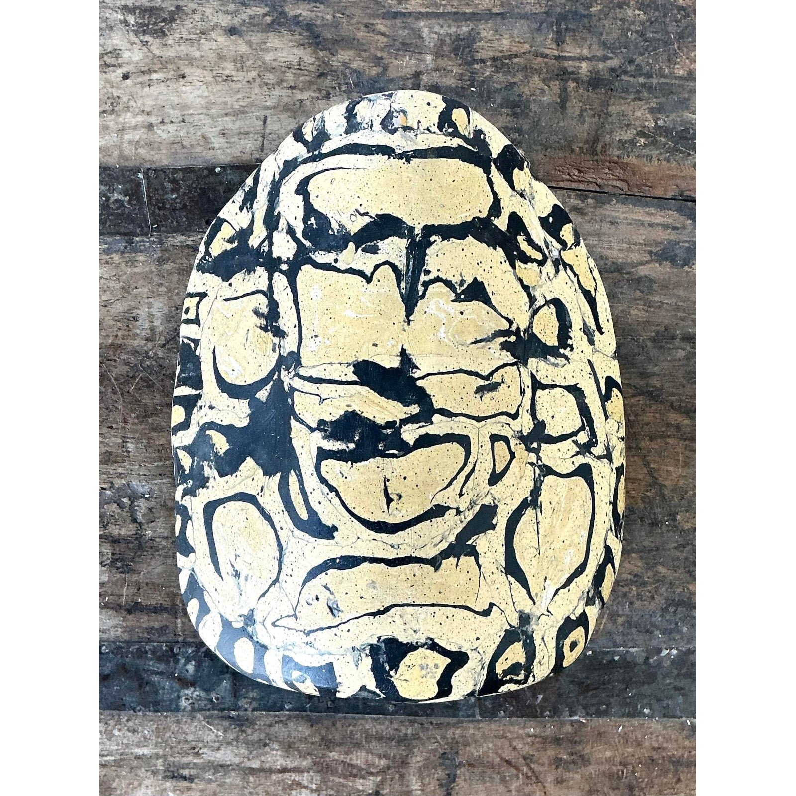 Vintage Italian Scagliola Pigmented Plaster Turtle Shell - Side view
