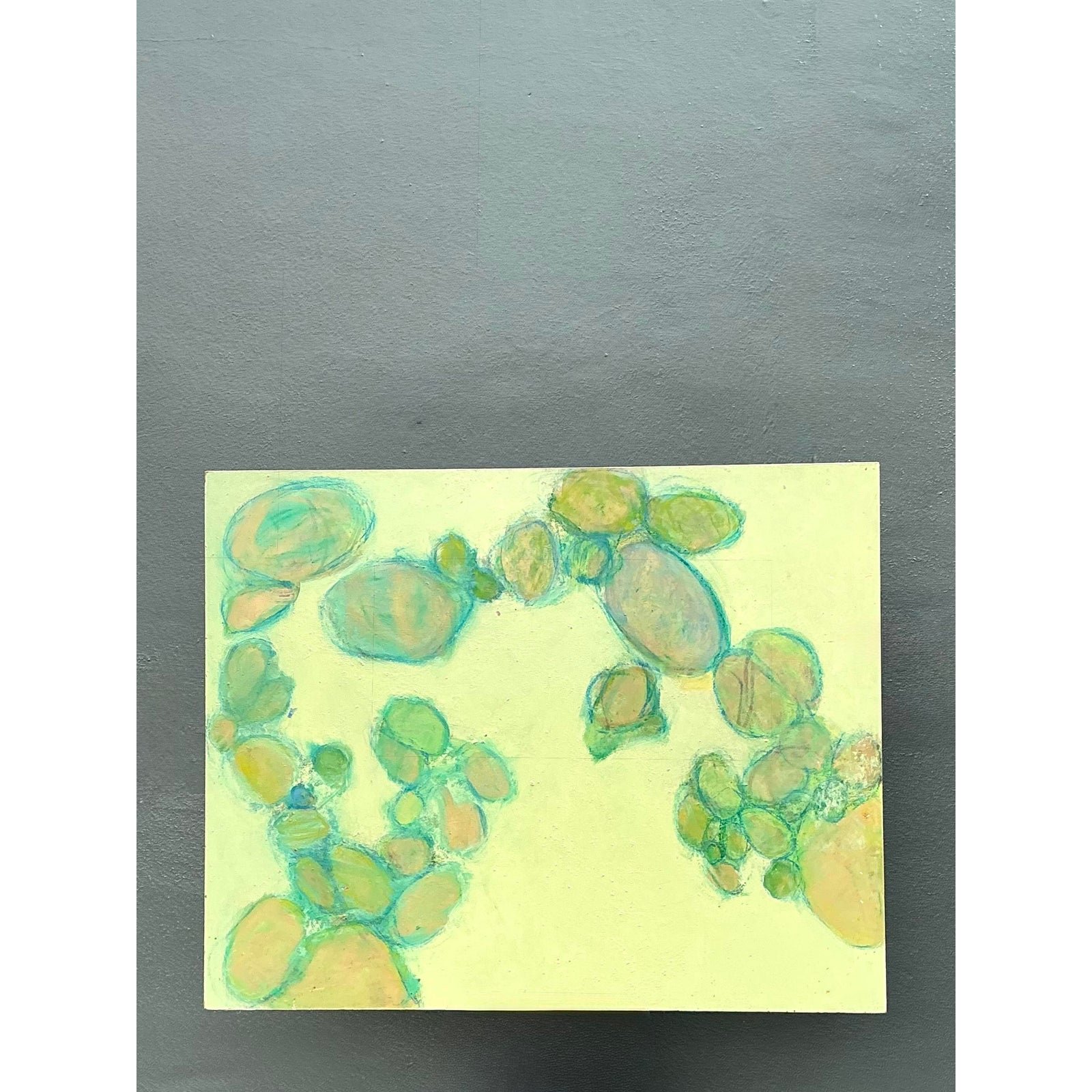 Vintage Original Abstract Oil on Canvas - Canvas, 50W x 40H - Back view