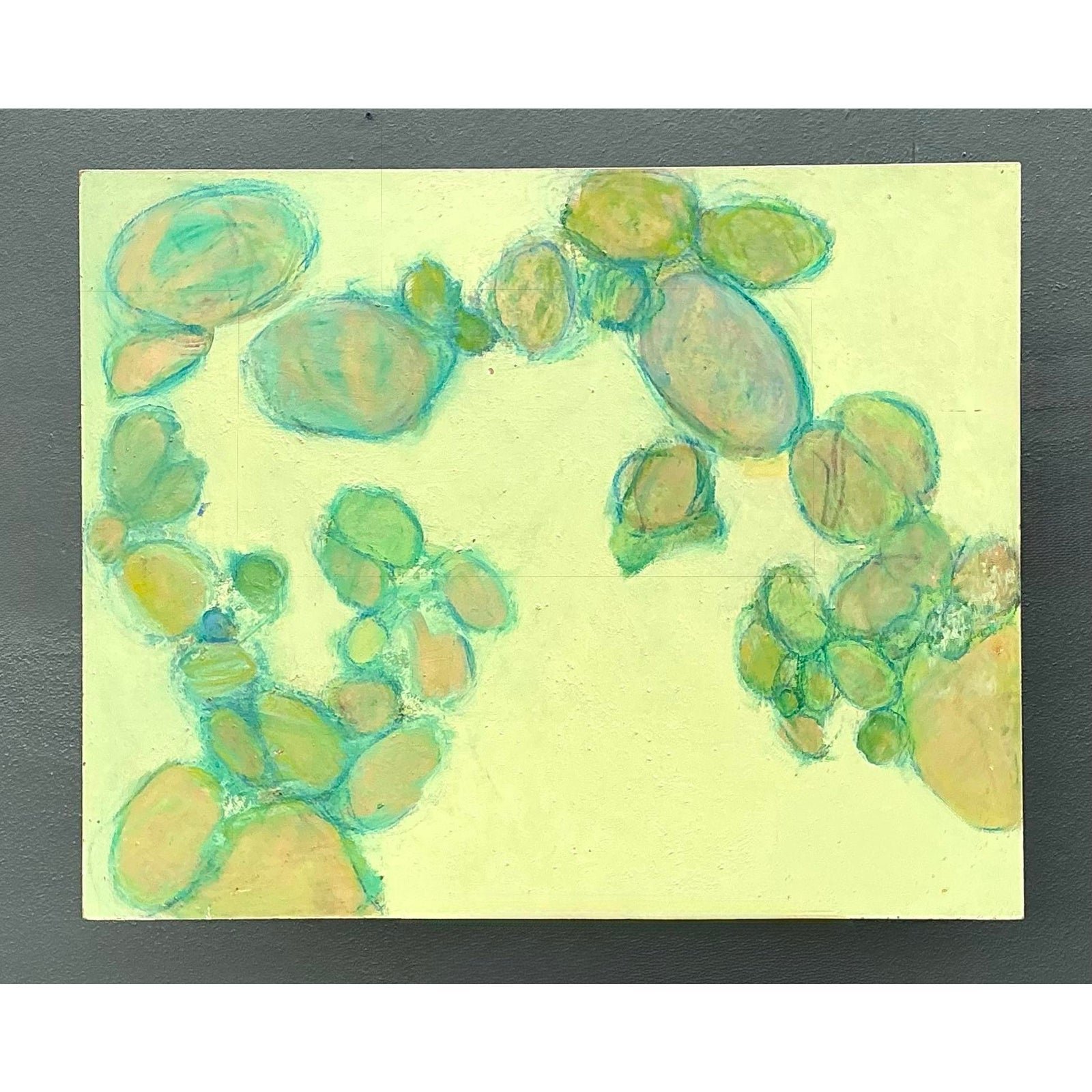 Vintage Original Abstract Oil on Canvas - Canvas, 50W x 40H - Side view