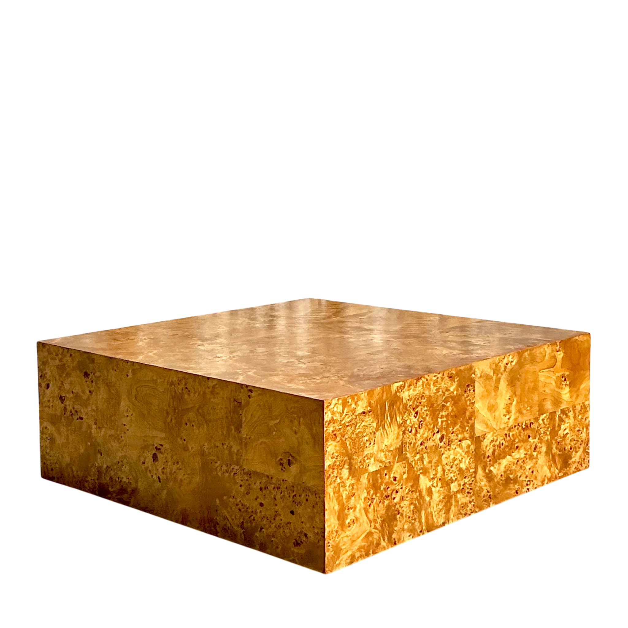 1970s Vintage Boho Large Burl Wood Coffee Table - Top view