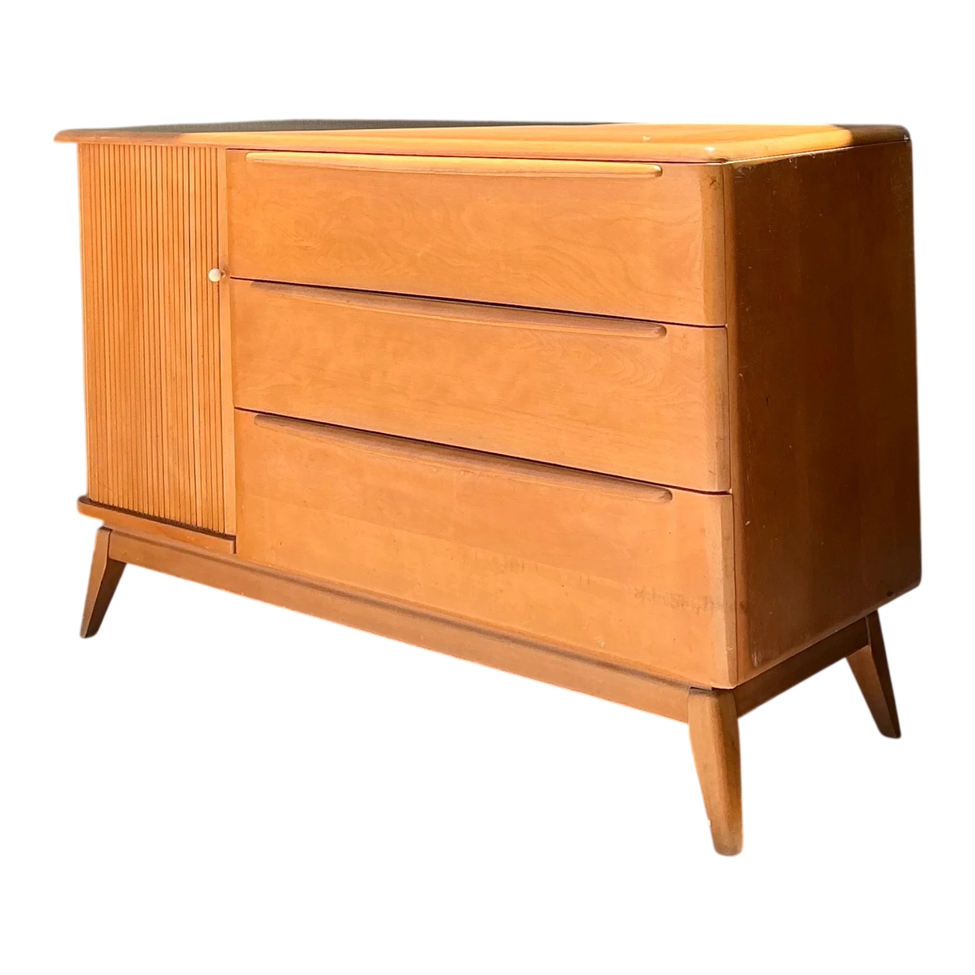 Mid-Century Heywood Wakefield Wood Credenza - Detail view