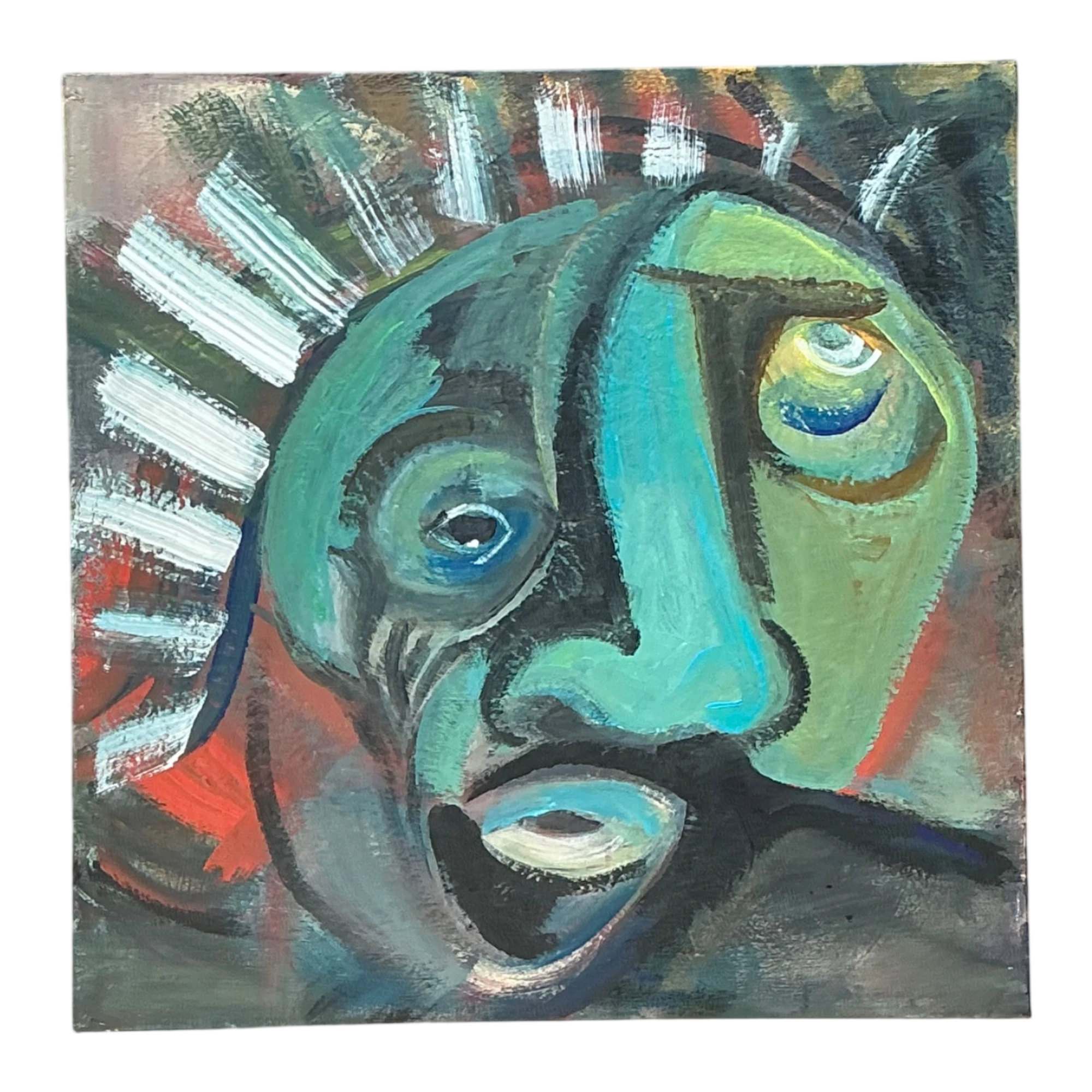 Abstract Expressionist Oil Painting on Canvas - Detail view