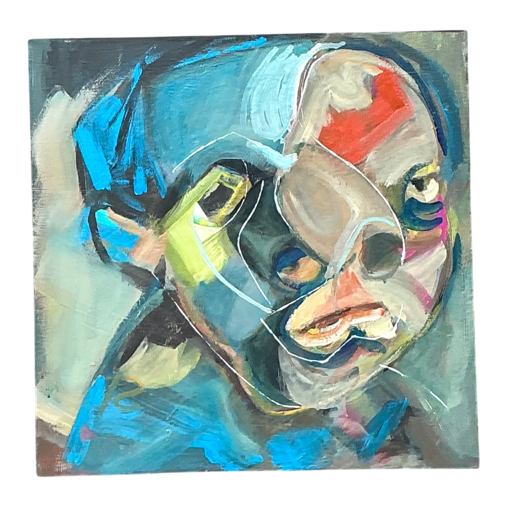 Abstract Figurative Oil Painting on Canvas - Detail view