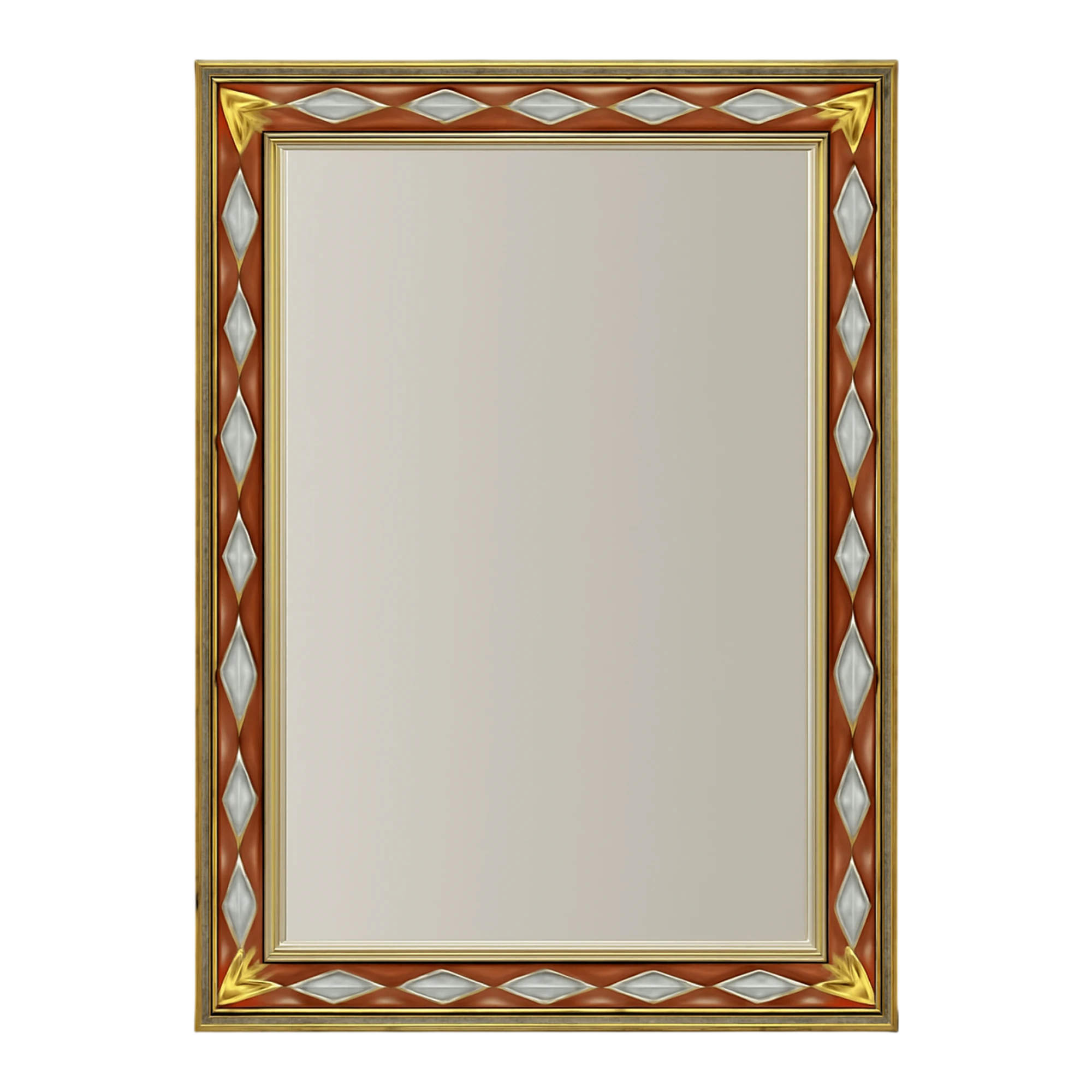 Vintage Moroccan Ornate Wood and Metal Mirror - Detail view