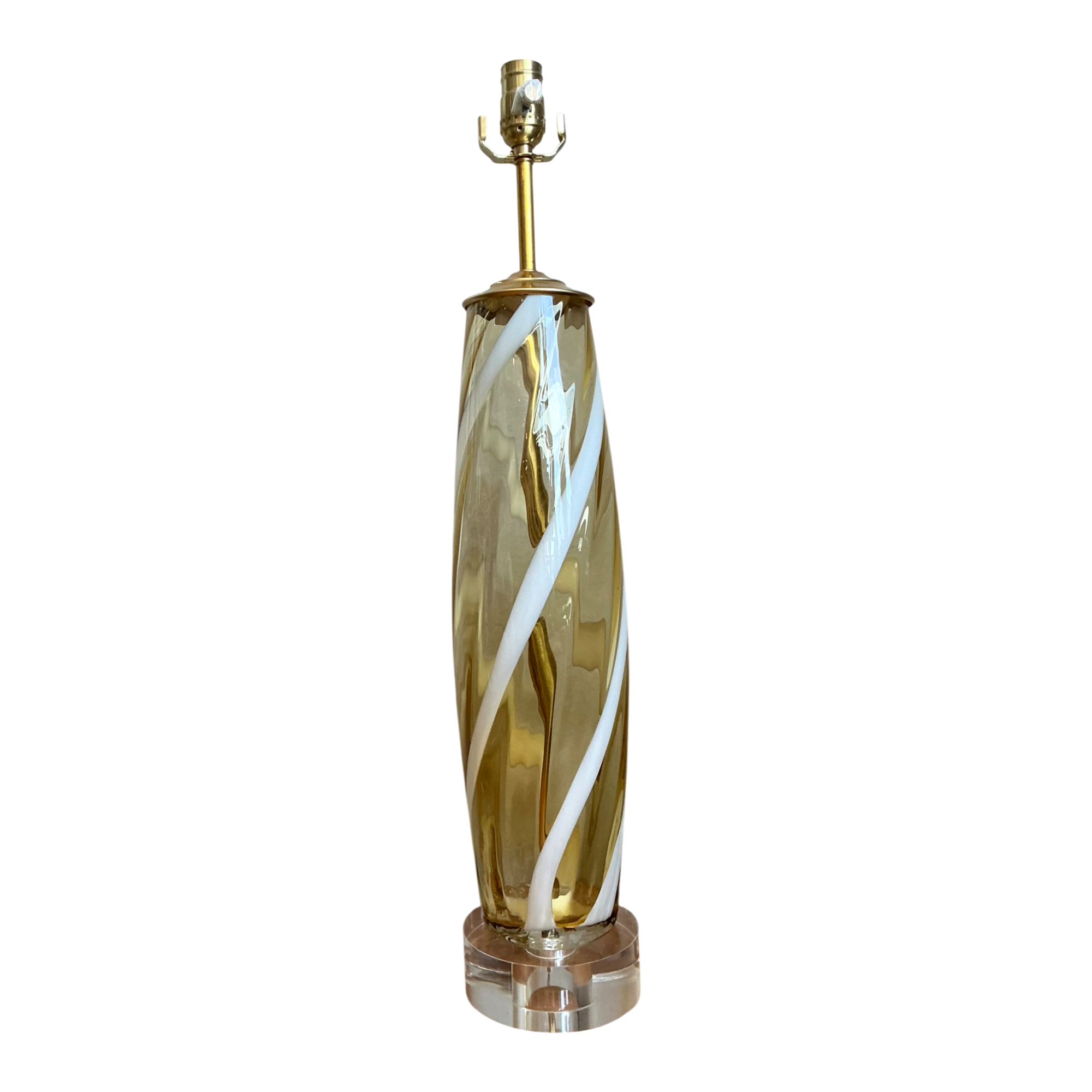 Vintage Murano Swirled Glass Table Lamp - Detail view