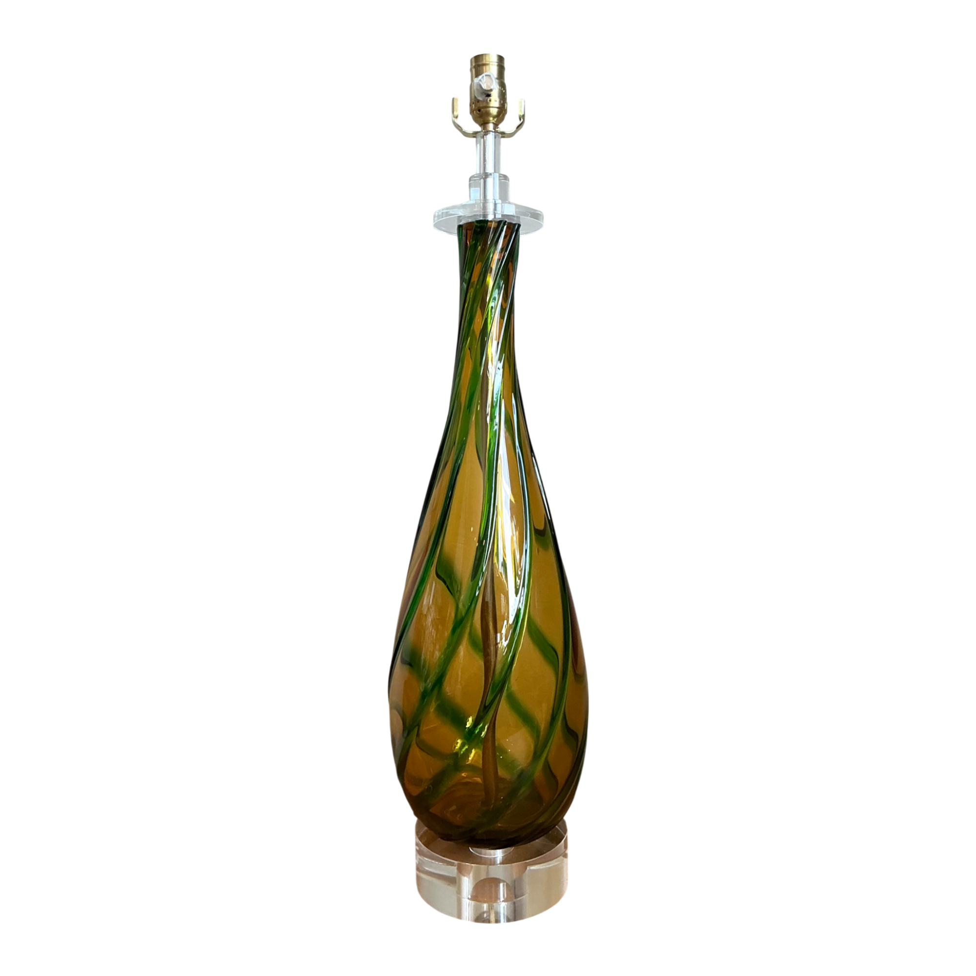Vintage Murano Swirled Glass Table Lamp - Detail view