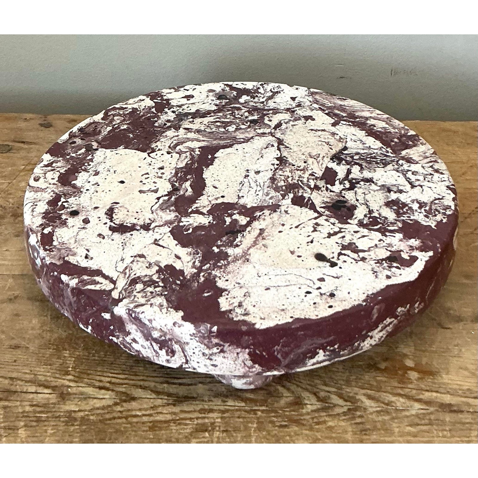 Boho Artisan Pigmented Plaster Scagliola Plinth - Synthetic, 11.75W x 2.5H - Detail view