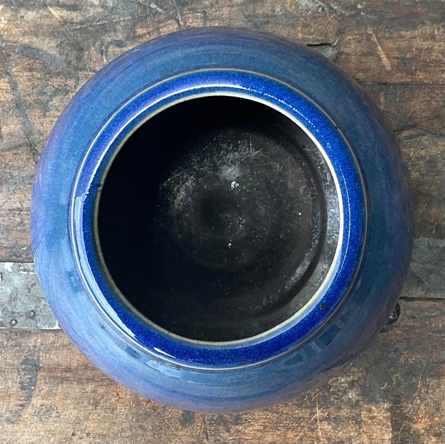 Vintage Original Glazed Studio Pottery Bowl - Detail view