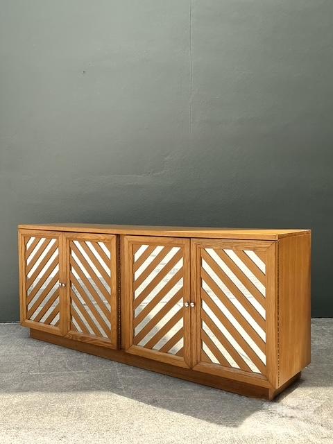 Vintage Bassett Chevron Mirrored Dresser - Top view