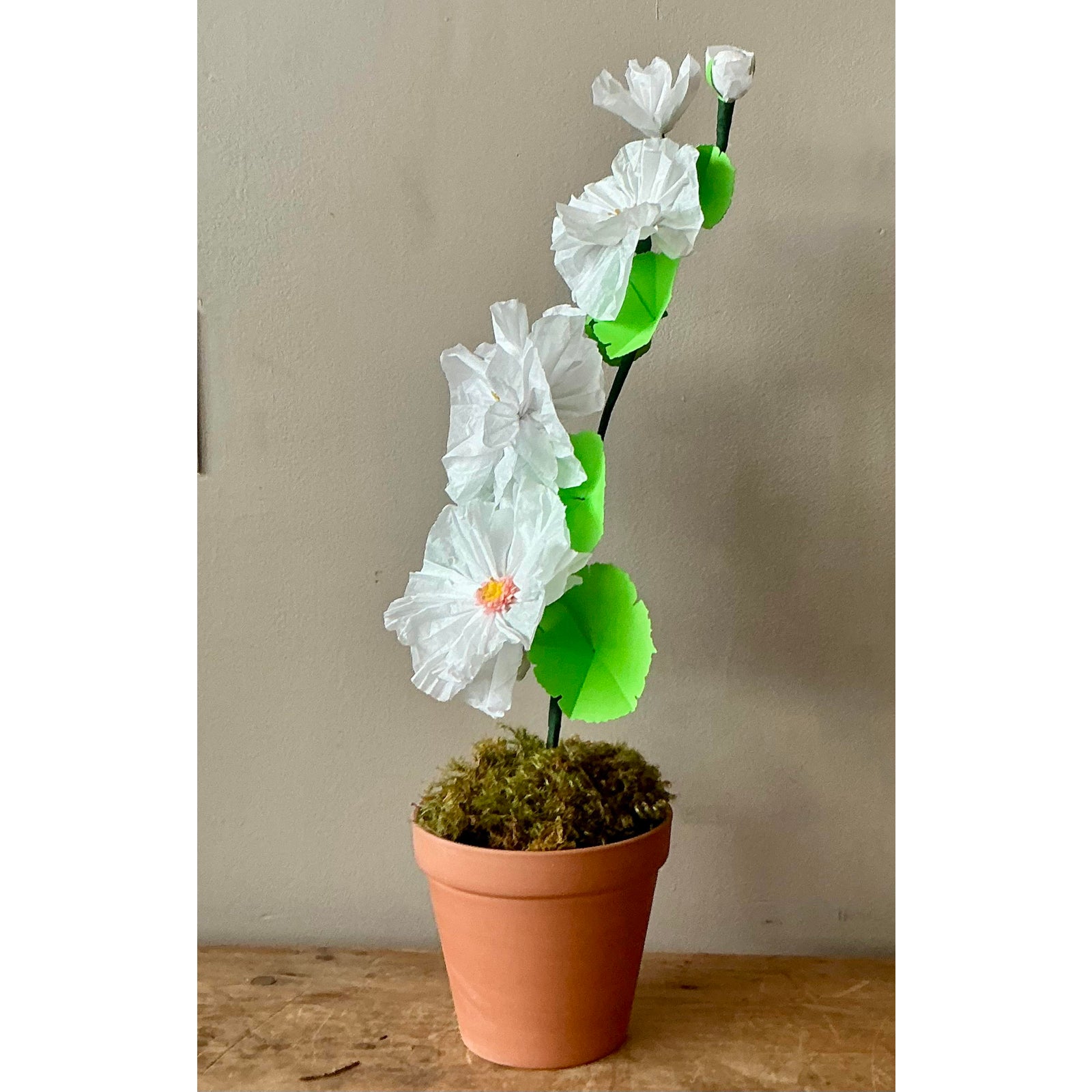 Contemporary Hand Rolled Paper Flowers - Paper, 6.5W x 20.5H - Back view